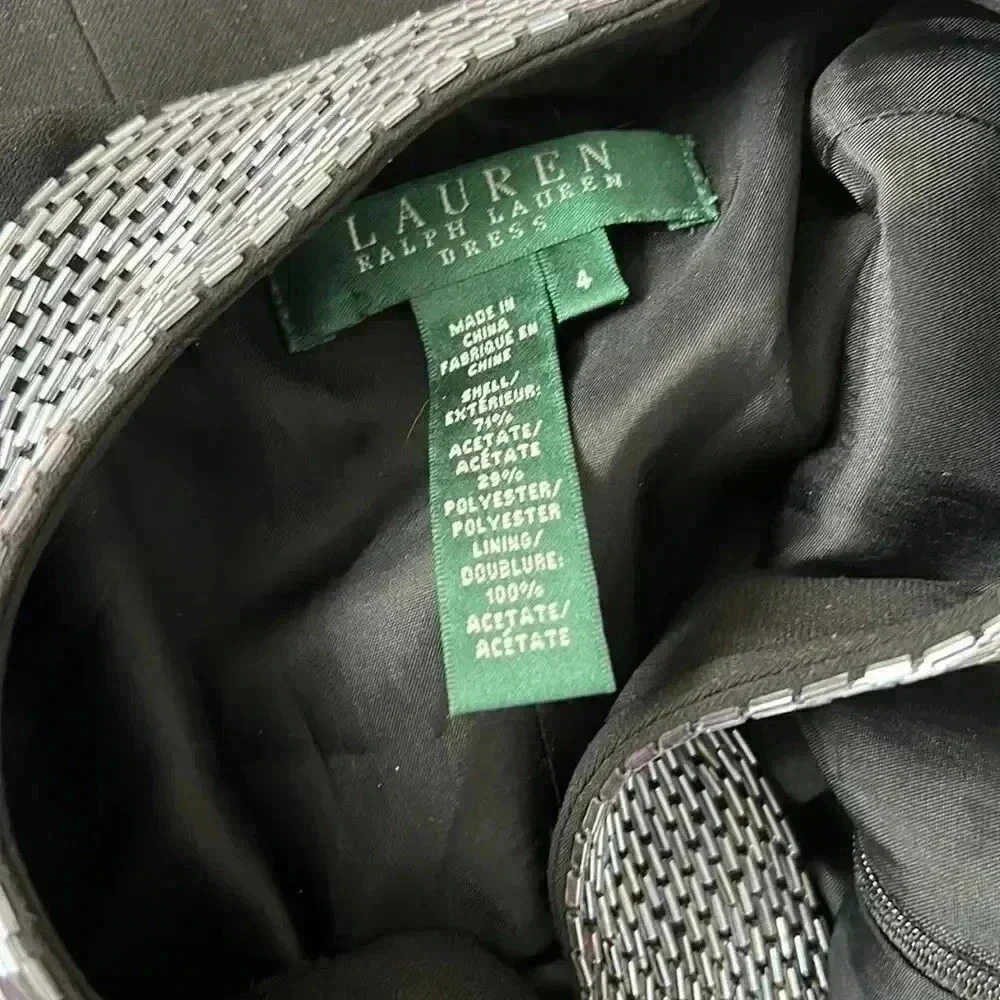 LAUREN Ralph Lauren | Black fitting dress with silver beads and low back - Picture 8 of 9